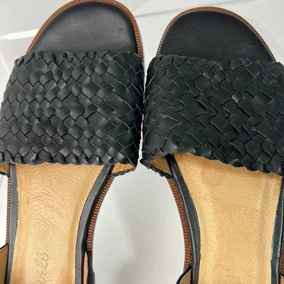 Madewell The Kinsley D'Orsay Flat in Woven Leather Open Round Toe Size 7.5 Black - Picture 10 of 15